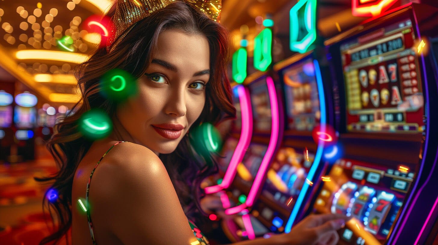 Connected sports and casino-style platform sections on a neon screen